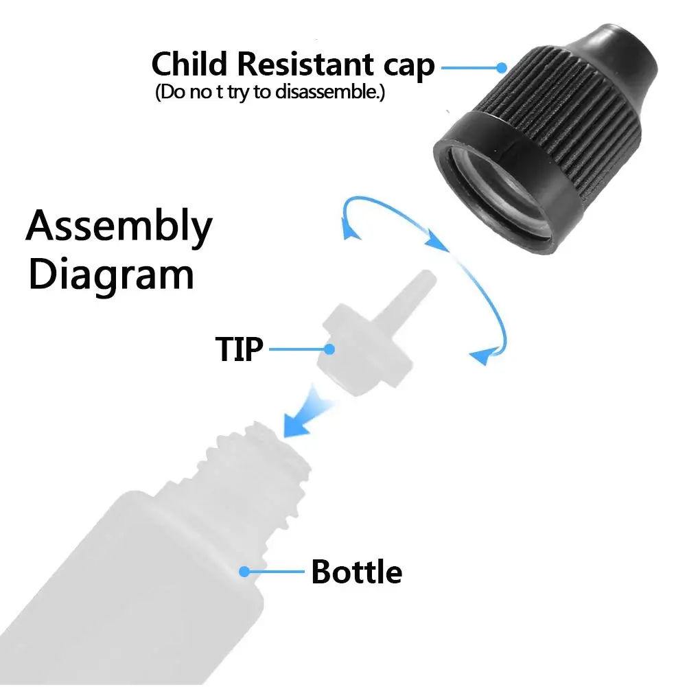 Bộ 5 3Ml 5Ml 10Ml 15Ml 20Ml 30Ml 50Ml 100Ml 120Ml LDPE Nhựa Bóp Nhỏ Giọt Bình Có Thể Tháo Rời Nắp Chất Lỏng Làm Đầy Bình Chứa