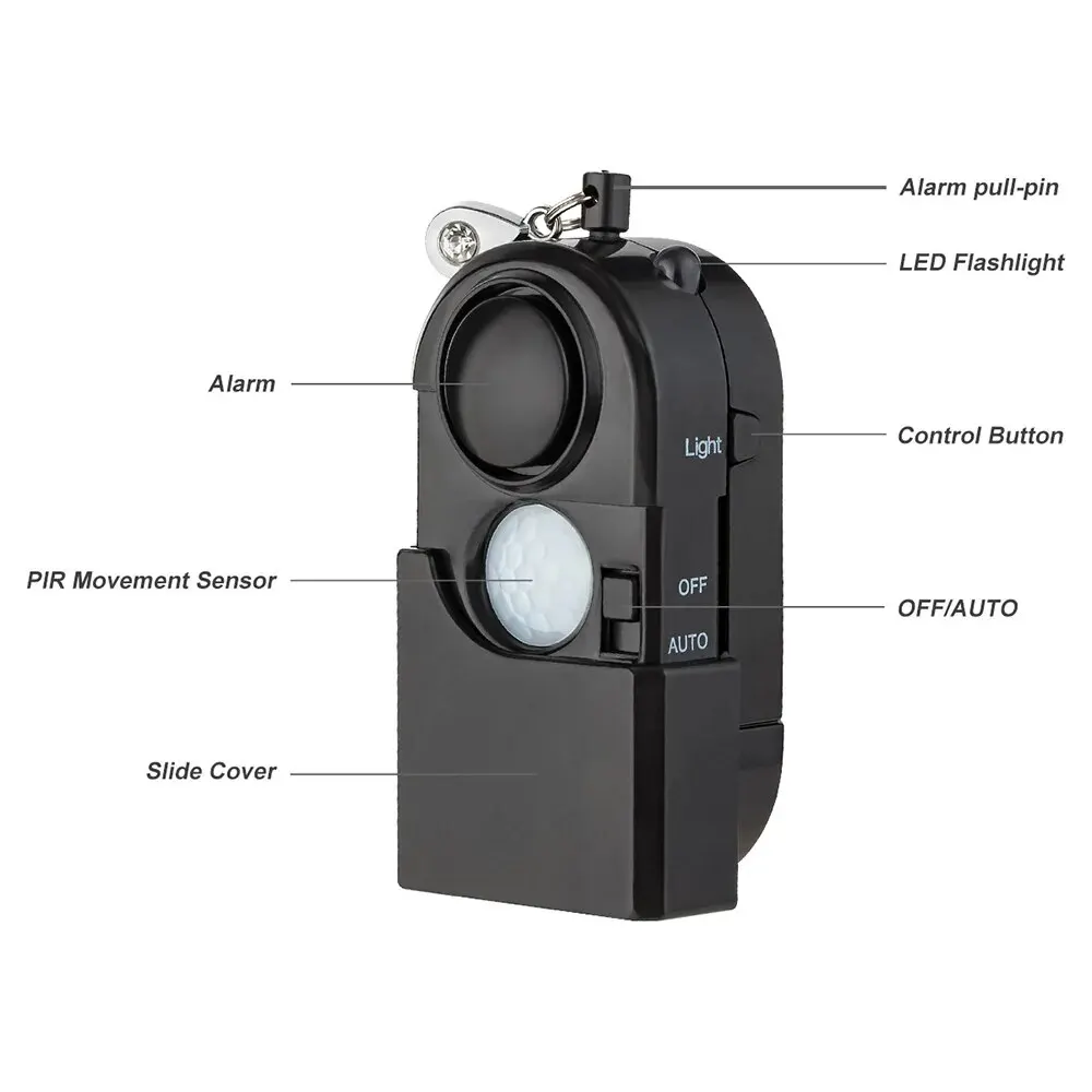 KERUI przenośny Mini czujnik ruchu Alarm 120DB syrena SOS LED Light Alarm bezpieczeństwa dla podróży do domu dla dzieci bezpieczne alarmy osobiste
