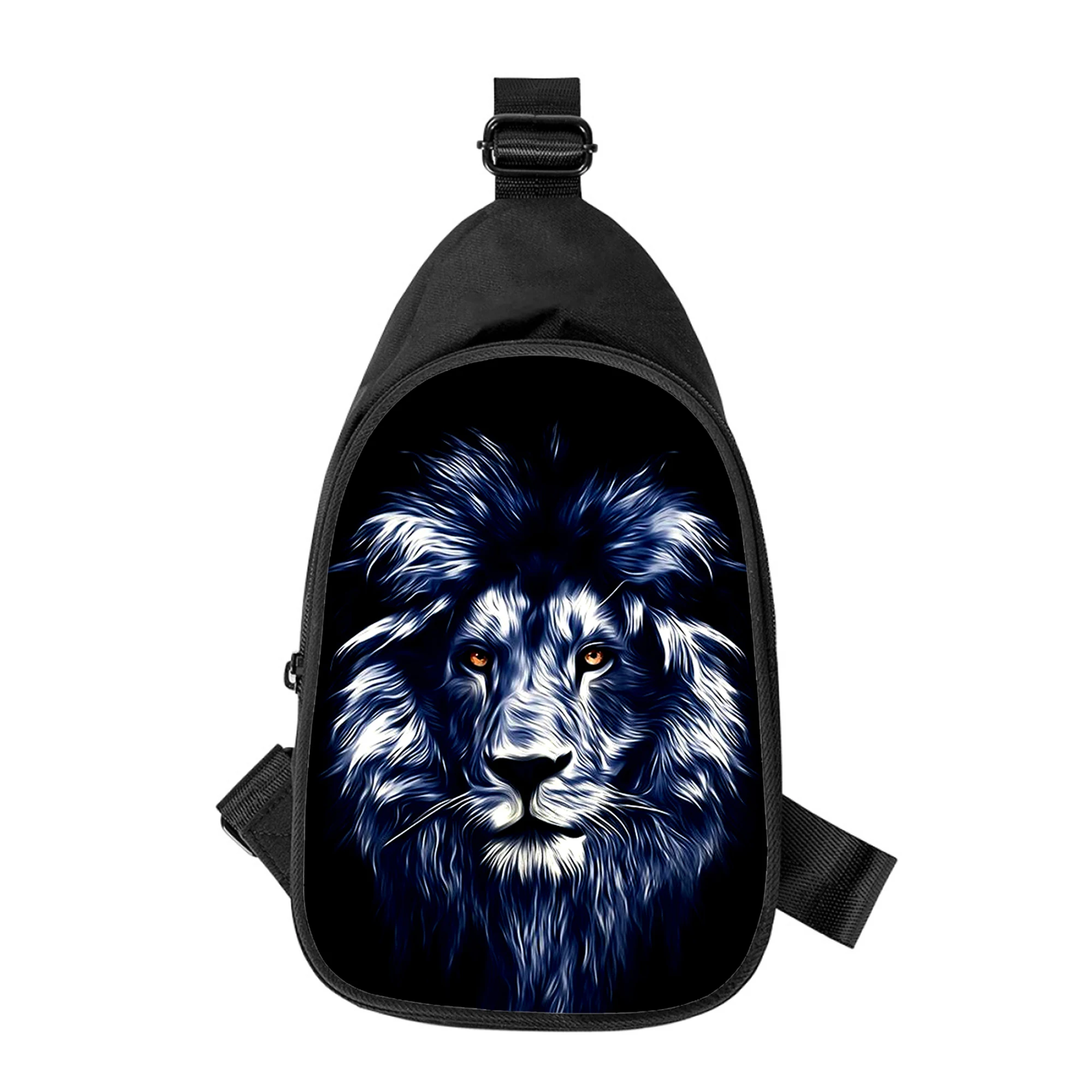Wilde Illustration Löwe 3d neue Männer Kreuz Brusttasche diagonal Frauen Umhängetasche Ehemann Schule Taille Pack männliche Brust Pack