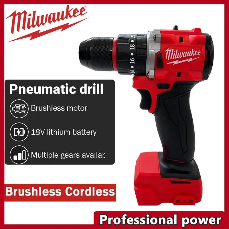Milwaukee Small Electric Drill 150N.m brushless Cordless Impact Drill of Decoration Team Uses For 18V Battery Power Tool