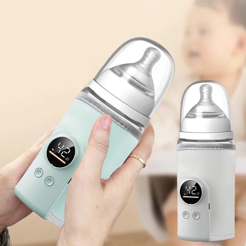 Podgrzewacz do mleka dla niemowląt USB, przenośny podgrzewacz do butelek z inteligentną kontrolą temperatury, etui na butelkę, akcesoria podróżne na zewnątrz.