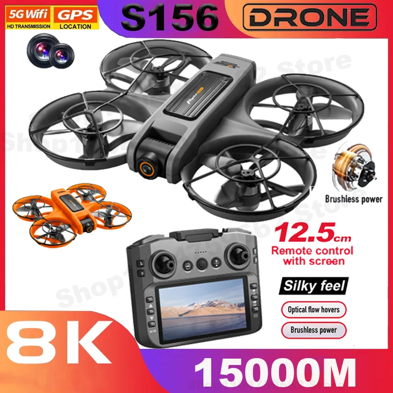 2025 Novo S156 Drone GPS 8K Profissional HD 360 °   Câmeras duplas 5G WIFI Motores sem escova para evitar obstáculos Brinquedo quadricóptero dobrável