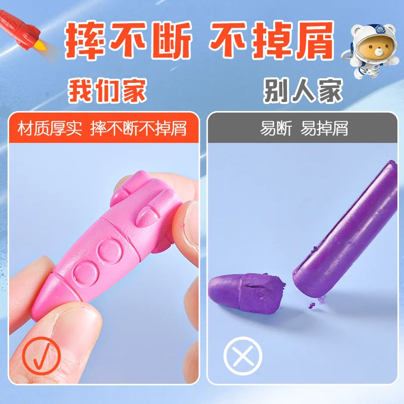 12 Màu Bộ Tàu Không Gian Tên Lửa Hình Không Độc Hại Sáp Crayon Graffiti Bút Trẻ Em Sinh Viên Tranh Nghệ Thuật Vẽ Tiếp Liệu văn Phòng Phẩm