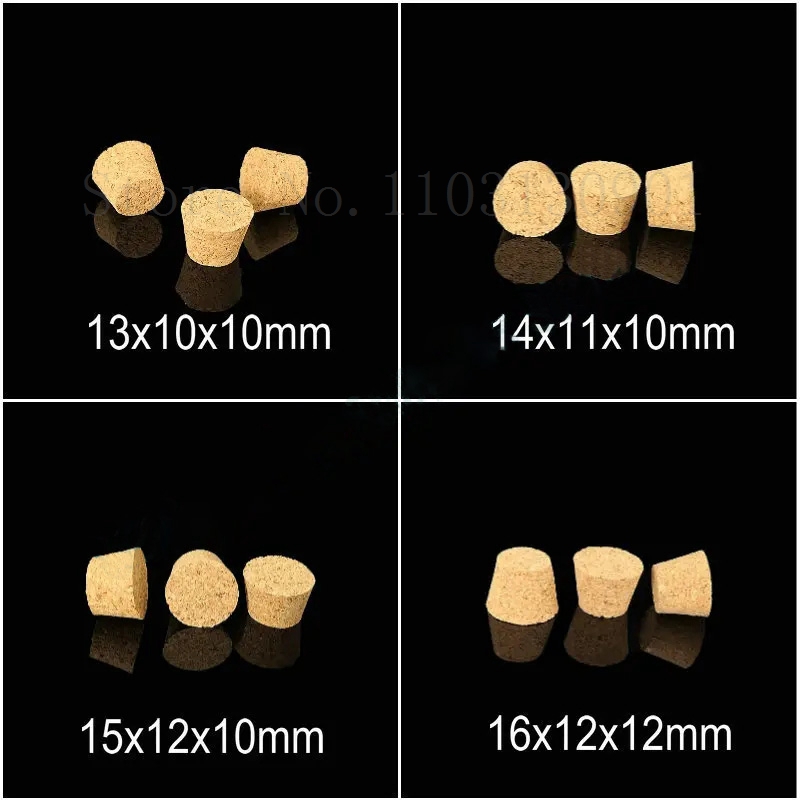 100 ピース/ロット 7.5 ミリメートル-30 ミリメートル木製コルクストッパーラボ試験管コルク