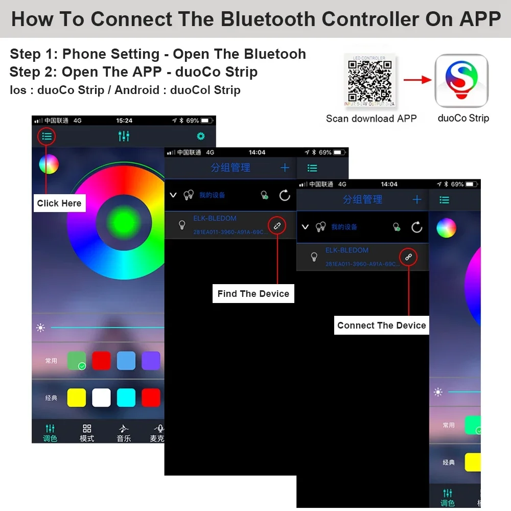 Smart 5V USB Bluetooth Controller 4pin 5050 2835 RGB LED Strip Light 4 Pin Connector Phone APP Contrl Tape TV Backlight Decor
