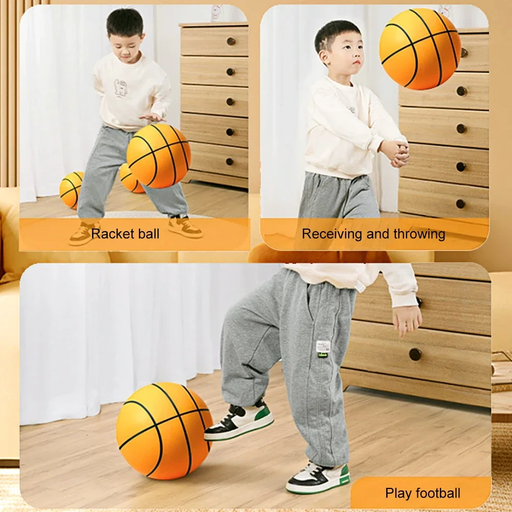 Mute เงียบบาสเกตบอลเส้นผ่านศูนย์กลาง 18/21/24 ซม.ในร่มเงียบข้าม Ball Squeezable เงียบเด็กกีฬาของเล่นเกม Bounce ตะกร้าลูก
