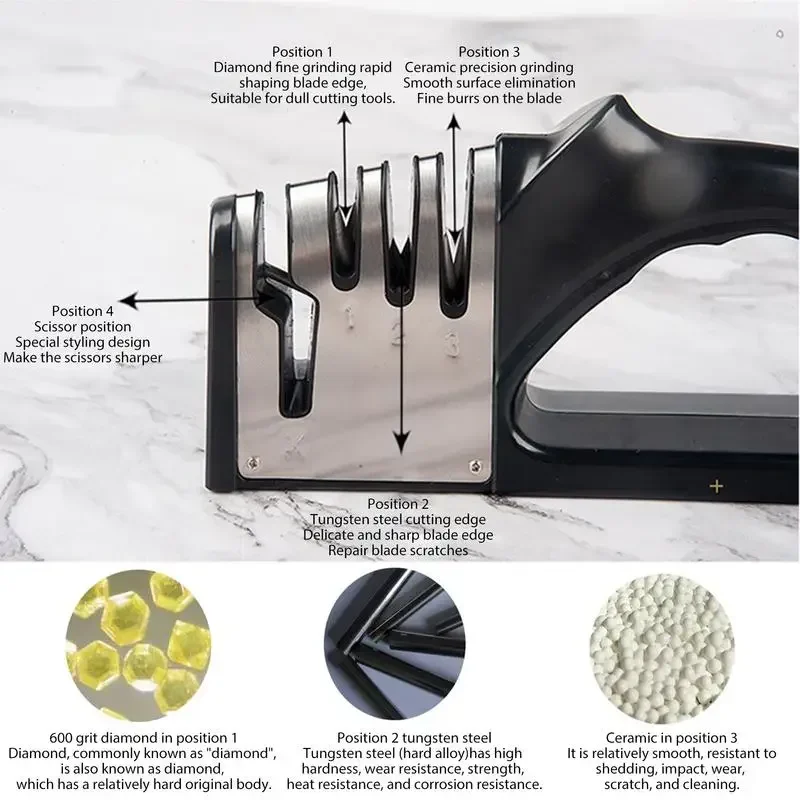 Küche 4-Segment Messerschärfer Multifunktionale Tragbare Nicht-slip Basis Messer Spitzer Haushalt Küche Gadgets Zubehör