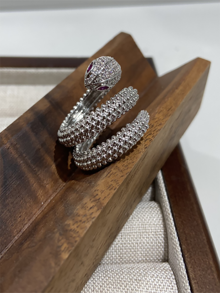 Cincin Jari Wanita Zirkon Serpentine Premium 2025