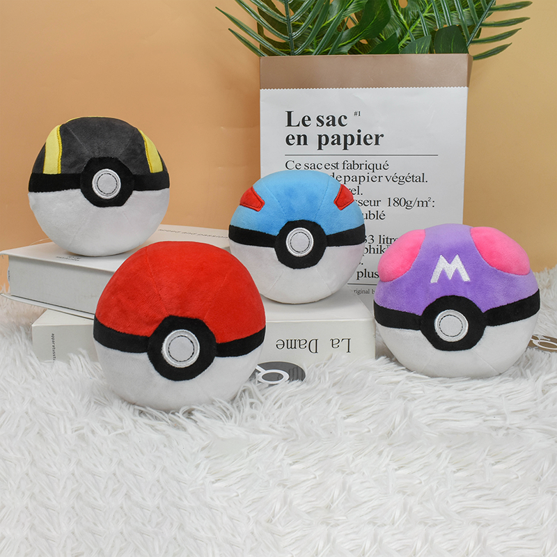 4PCS Poké Ball Stofftier Plüsch Puppe Tasche Monster kinder Spielzeug Master Ball Große Ball Ultra Plüsch Anhänger kinder Geschenke