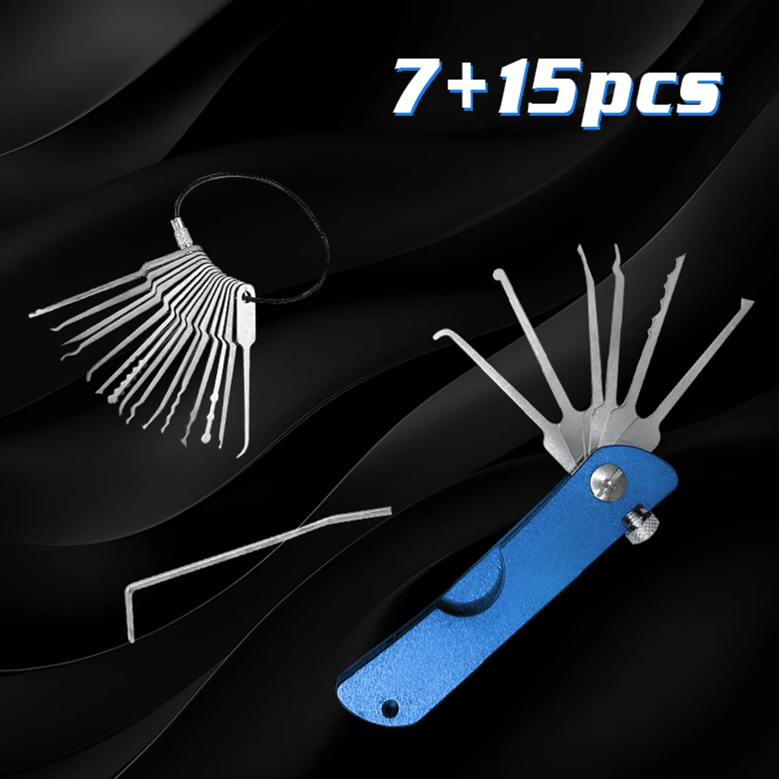 Locksmith Supplies 21 in 1 Stainless Steel Lock Picking Set with Wrench for Beginners and Professionals To Practice Lock Picking