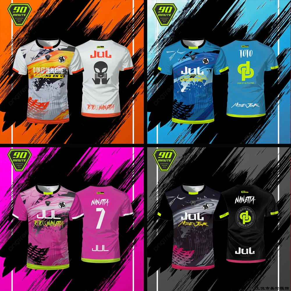 Camiseta de verano Maollot Jul, Camiseta deportiva de 90 minutos transpirable al aire libre, camiseta de fútbol de secado rápido para hombre, compra de Tops personalizados
