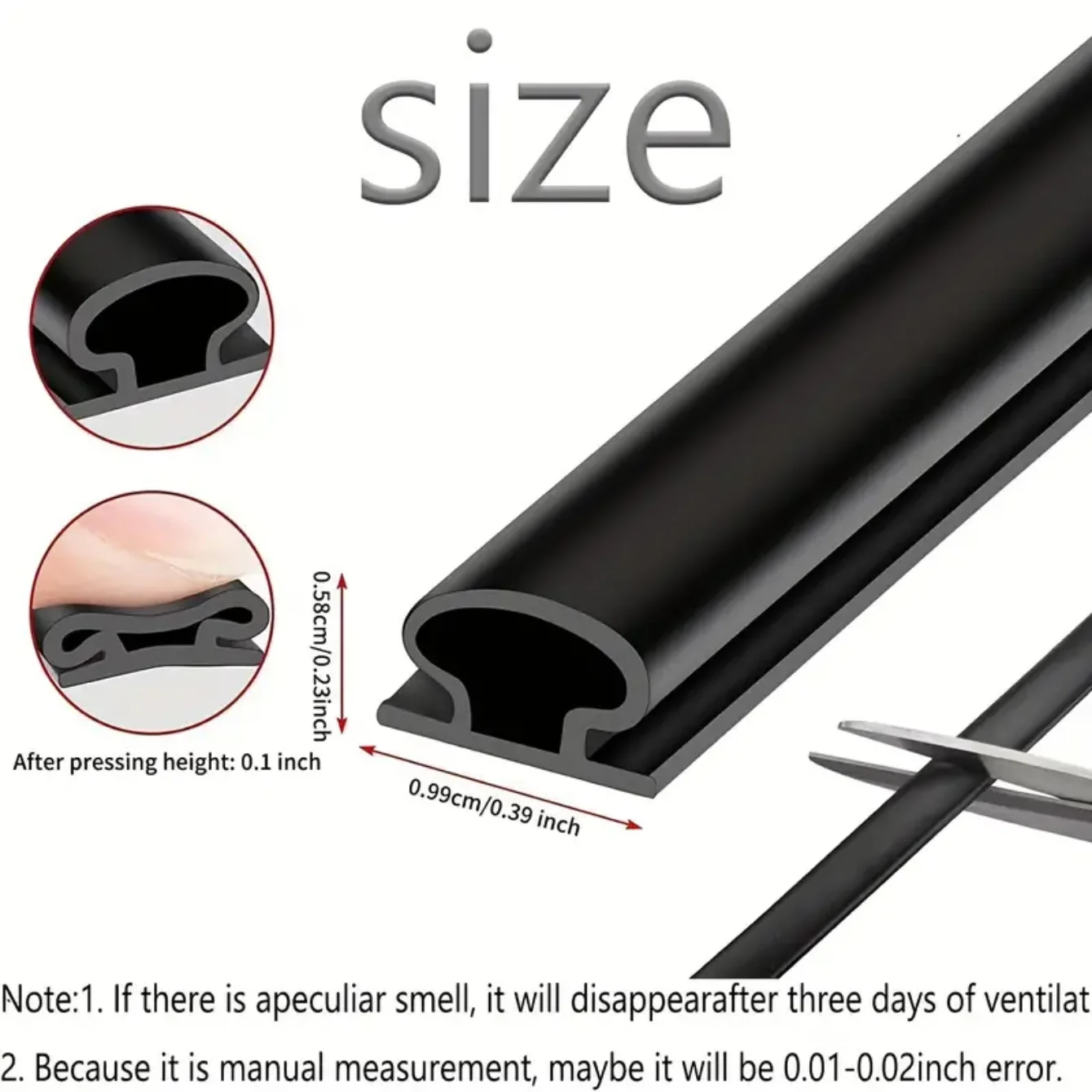 1pc Weather Stripping Door Seal, Window And Door Door Seal Strip, Soundproofing Self-Adhesive Backing D-Shape Door Weather Strip