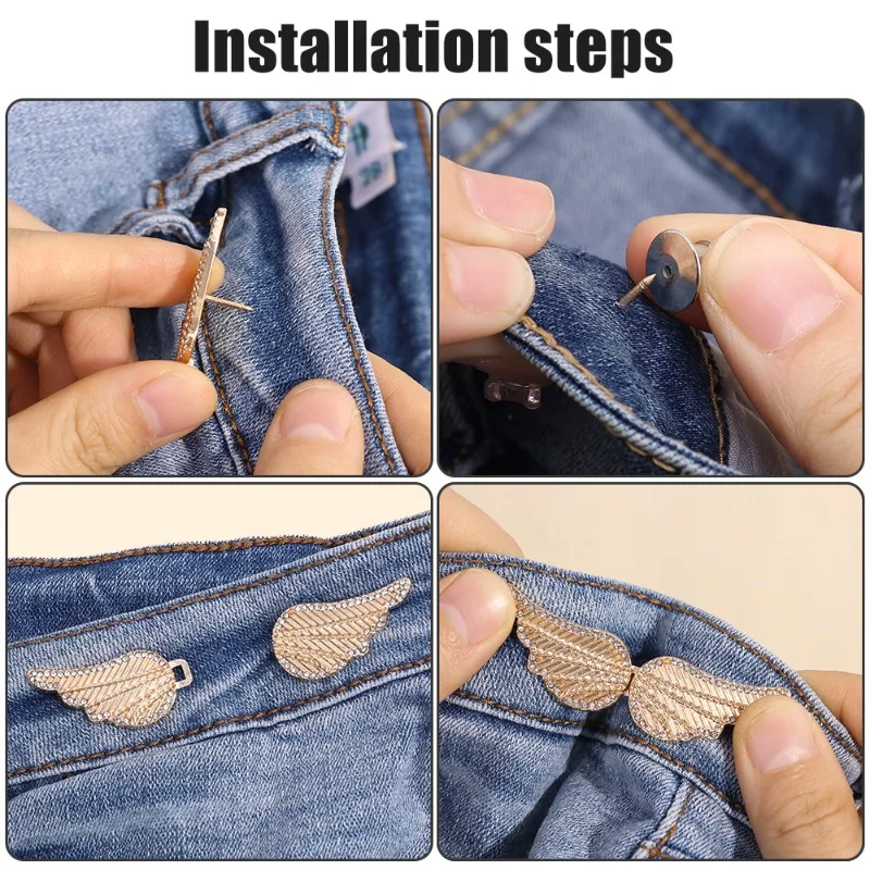 Draagbare engelenvleugels Naadloze tailleknoppen Broek Taille Maataanpassing Gereedschap Broek Maataanpassing Aanscherping Jeans Taillegesp