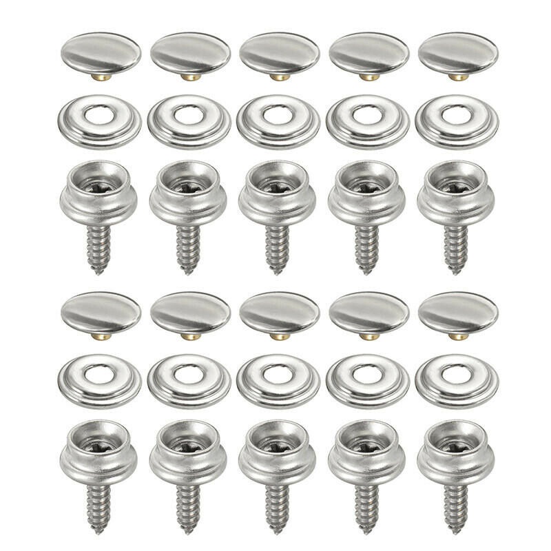 30Pcs Zatrzask Zestaw śrub ze stali nierdzewnej Namiot Łódź Marine Car Canopy Akcesoria do użytku w łódkach morskich Markizy itp.