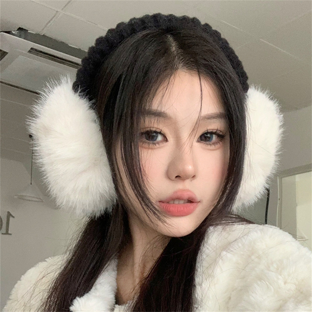 Bonitos auriculares de piel de felpa para mujer, orejeras cálidas de invierno, tapones para los oídos de piel Lisa de Cachemira suave, cubierta para los oídos Unisex a la moda, suministros para exteriores