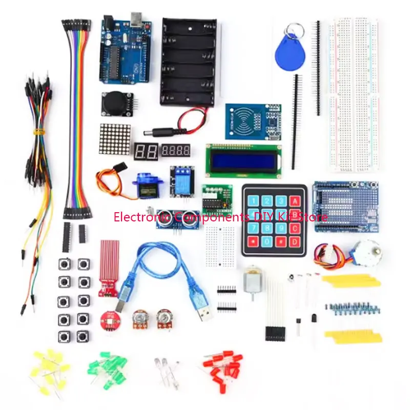 RFID Upgrade Kit 4X4 Kit Development Board with Membrane Button Kit For R3 Kit Breadboard/stepper motor/servo/1602 LCD/SG90