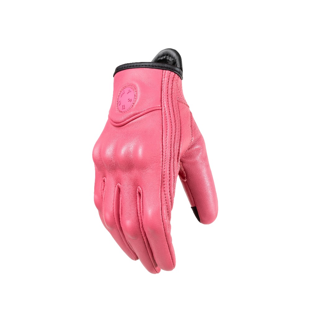 Universal Motorcycle Gloves Genuine Sheepskin Leather Touchscreen Vintage Crash-Resistant Breathable for Summer Riding Men Women