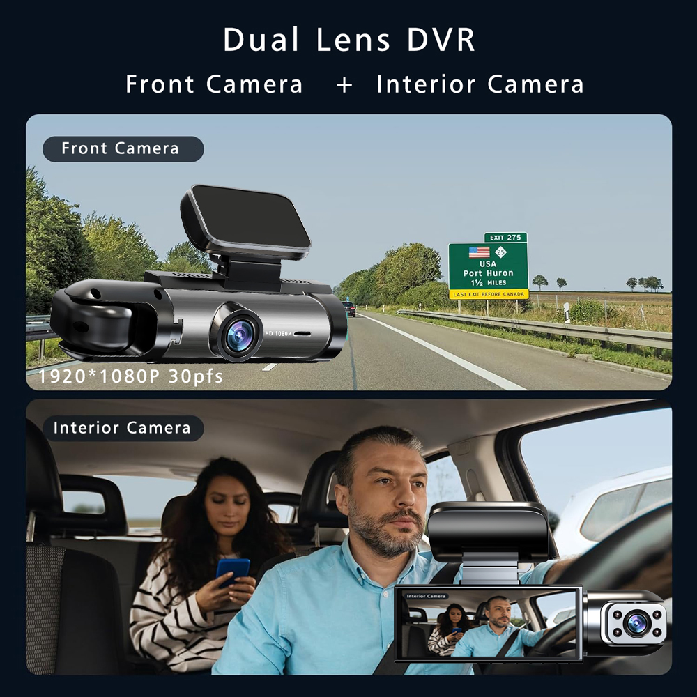 Double objectif voiture DVR FHD 1920*1080P Dash caméra cabine Dashcam véhicule vidéo Dash Cam lecteur enregistreur intérieur Mini Dvr boîte noire
