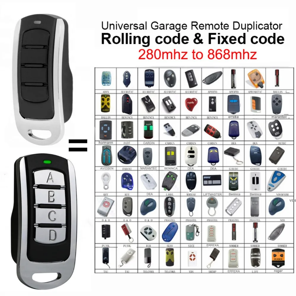 Multi Frequency Duplicator 280-868MHz Fixed & Rolling Code 433MHz Garage Door Gate Remote Control Handheld Transmitter
