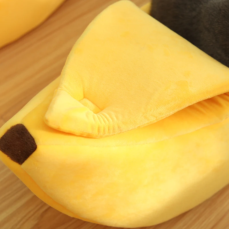 กล้วยรูปสัตว์เลี้ยงผ้าปูที่นอนสบาย Cat Nest MAT เบาะฤดูหนาว WARM Soft ตลกลูกแมวถุงนอนน่ารัก COZY สุนัขอุปกรณ์เสริม
