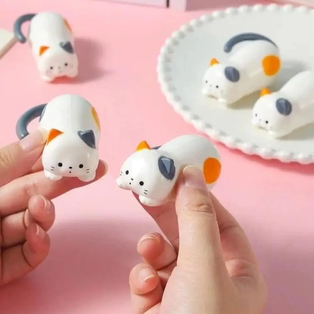 Cute Rolling Cat Toy Stress Relief Plastics Windup Kitten Stress Relief Toy Fidget Clockwork Kitten Movable Toy Home