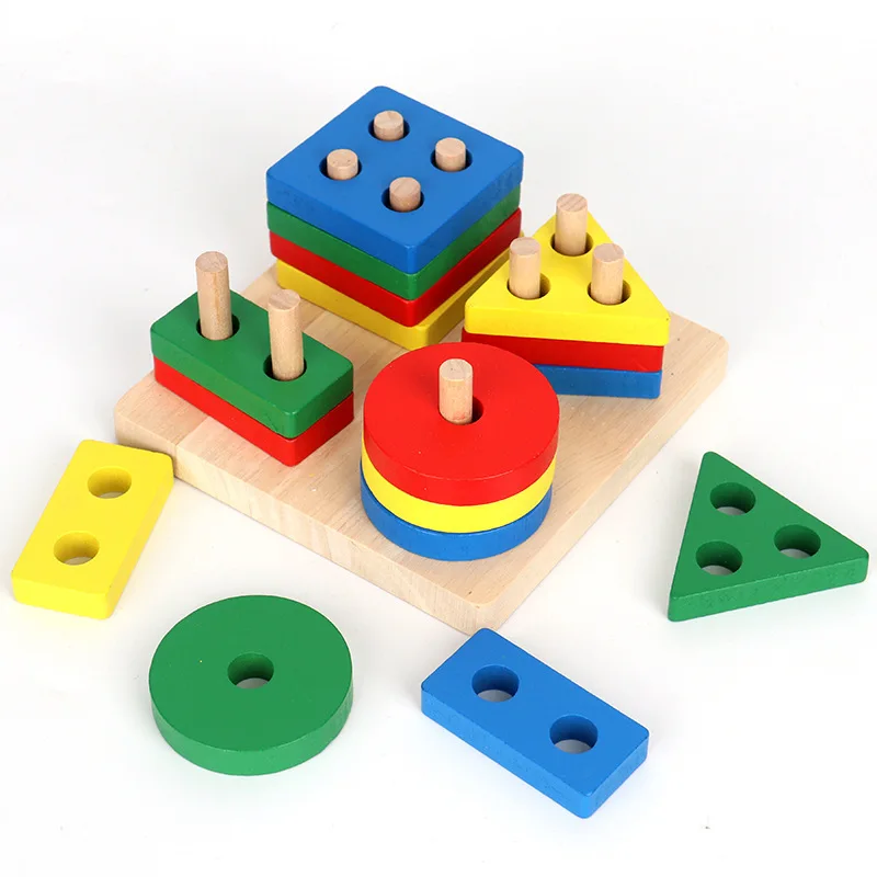 ไม้ Montessori ของเล่นเด็กไม้ Sorting & Stacking ของเล่น Girt สําหรับเด็กผู้หญิงสีรูปร่างของเล่นเพื่อการศึกษา Early สําหรับเด็กวัยหัดเดิน