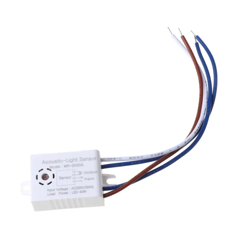 3 piezas Sensor de luz interruptor Detector sonido Sensor de voz inteligente encendido automático apagado Control de hogar inteligente para pasillo baño almacén escalera
