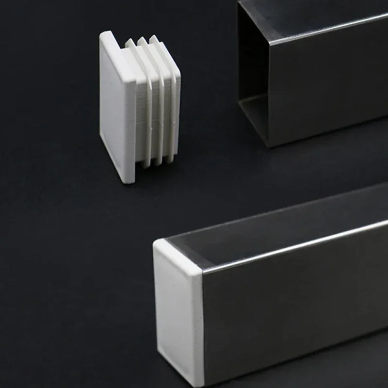 Tappi terminali di chiusura in plastica quadrati rettangolari bianchi Inserti per tubi in tubo d'acciaio Tappi Tappo per gamba Tappo antipolvere