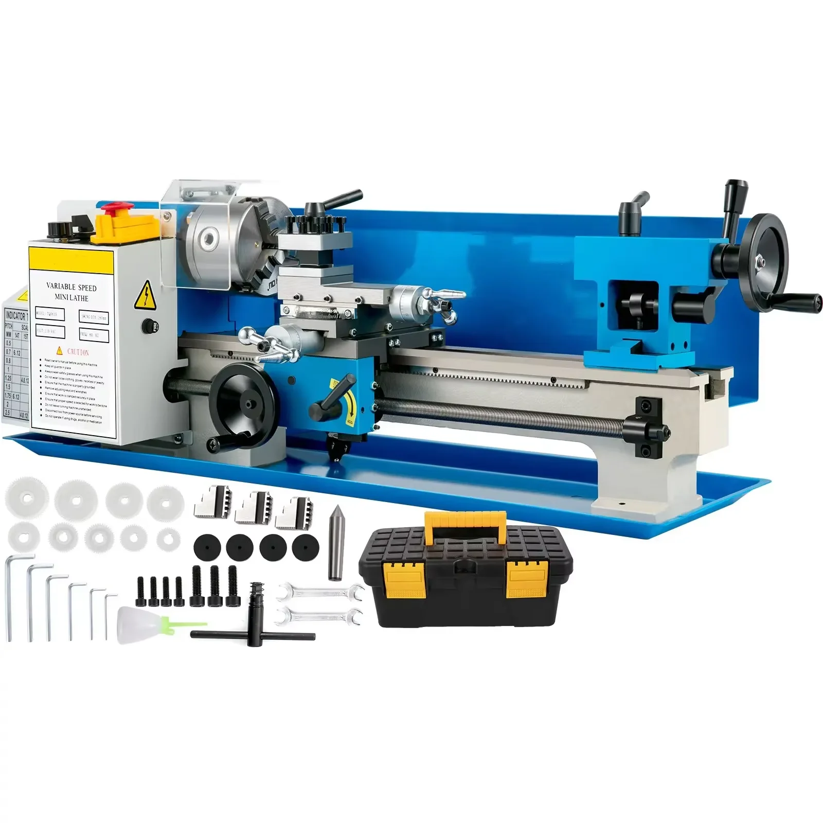 Sihao Mini Metal Lathe 550W Metal Mini Lathe 180x350mm Tool Precision Machine Metalworking Home Tool Speed Milling Metal Turning