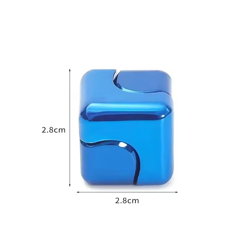 Cubo de metal girador brinquedo fidget pontas dos dedos 3d quebra-cabeça giroscópio engrenagem sensorial anti estresse alívio jogos educativos para adultos