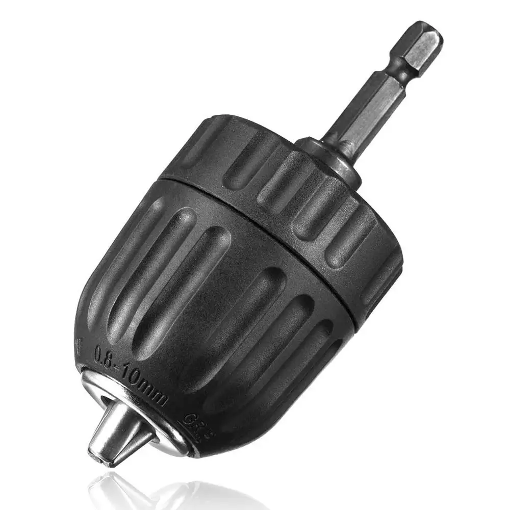 Zestaw bezkluczykowych uchwytów wiertarskich 0,8 mm-10 mm z chwytem sześciokątnym, adapterem Quick Grip 3/8-24UNF, uchwytem do wiertła, wkrętaka, gwintownika i nasadek