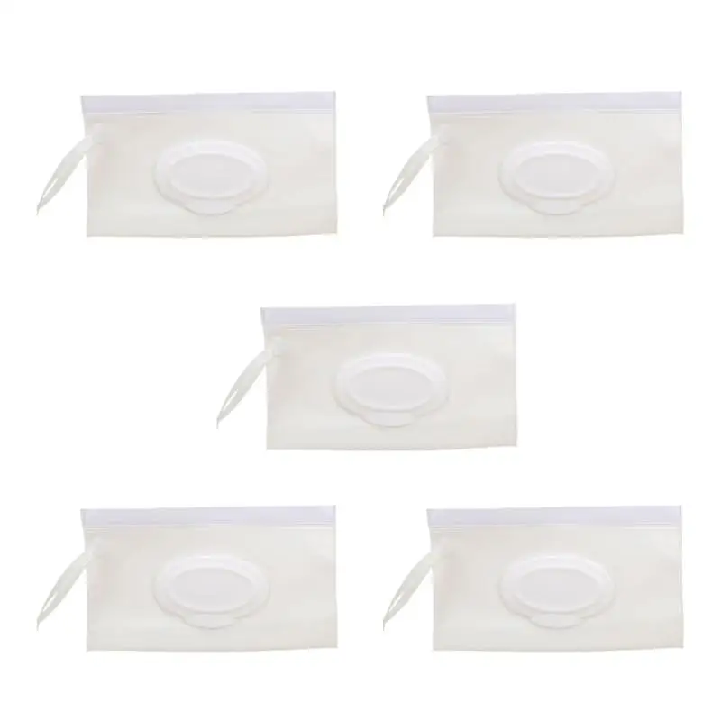 U13f 5pcs Distribuidor lenços bebê ergonômico fácil uma mão usa uma bolsa reutilizável