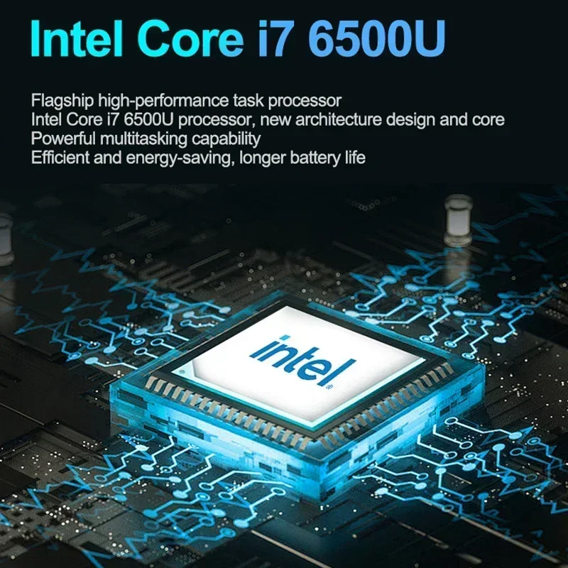 Laptop ultra sottile da 15,6" Intel Core i7-6500U Notebook Gamer Windows 11 32 GB di RAM 2048 GB SSD 1920 * 1080 Display Computer da studio per ufficio