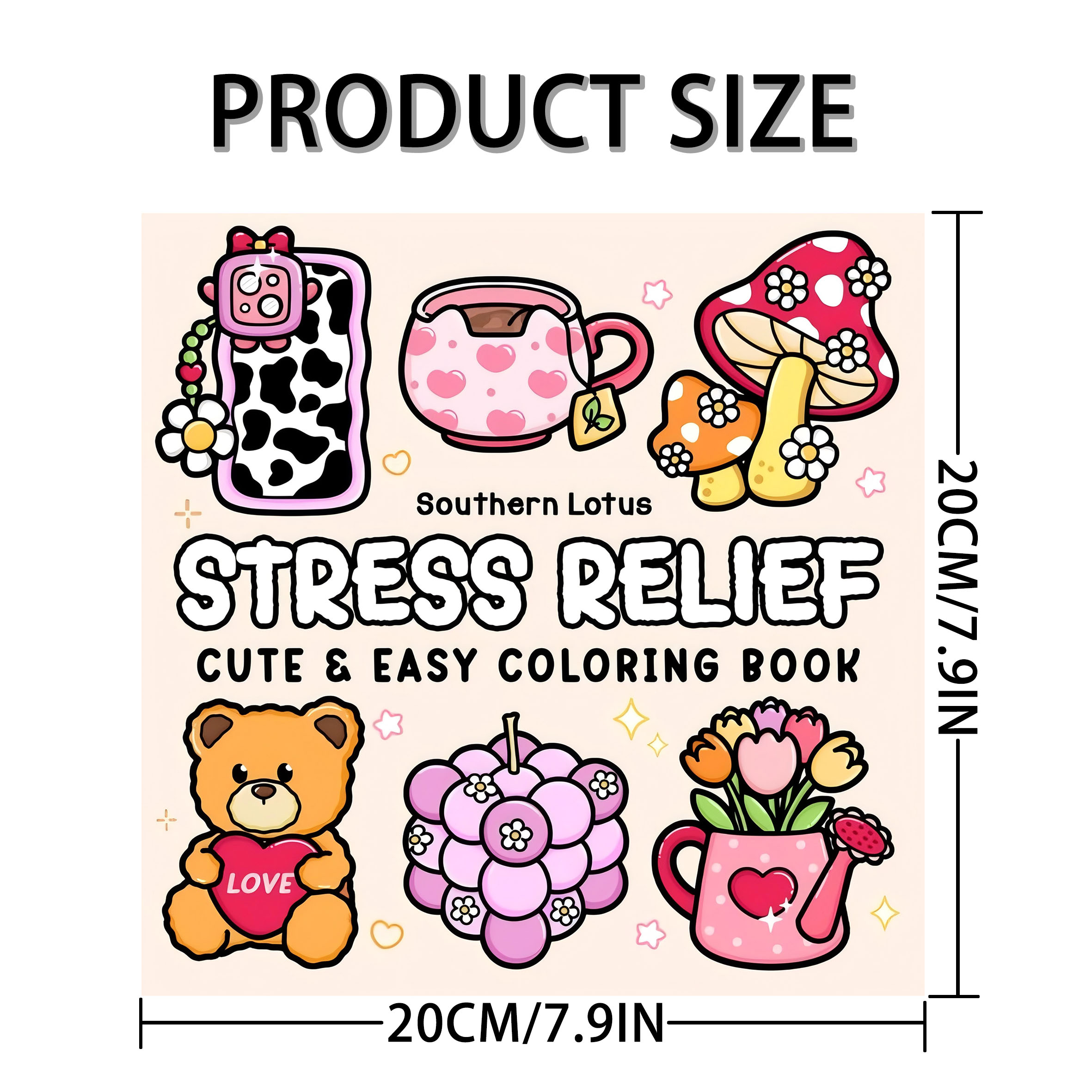 CUTE Bold-easy Patterns Coloring Book for Adults Cute Drawing Book Perfect Gift for Party and Birthday