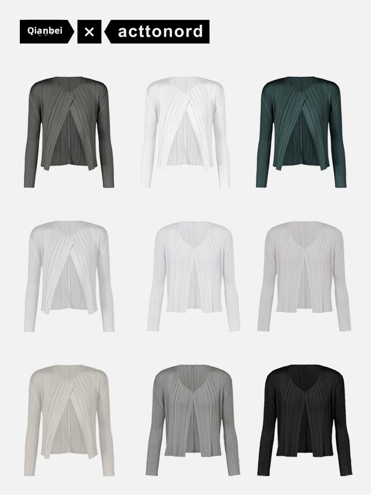 Slimming Woven ort Coat Jaet Women's Faion Spring Autumn Thin Design Sense Folded Cardigan Outerwear Sli Outer Layer