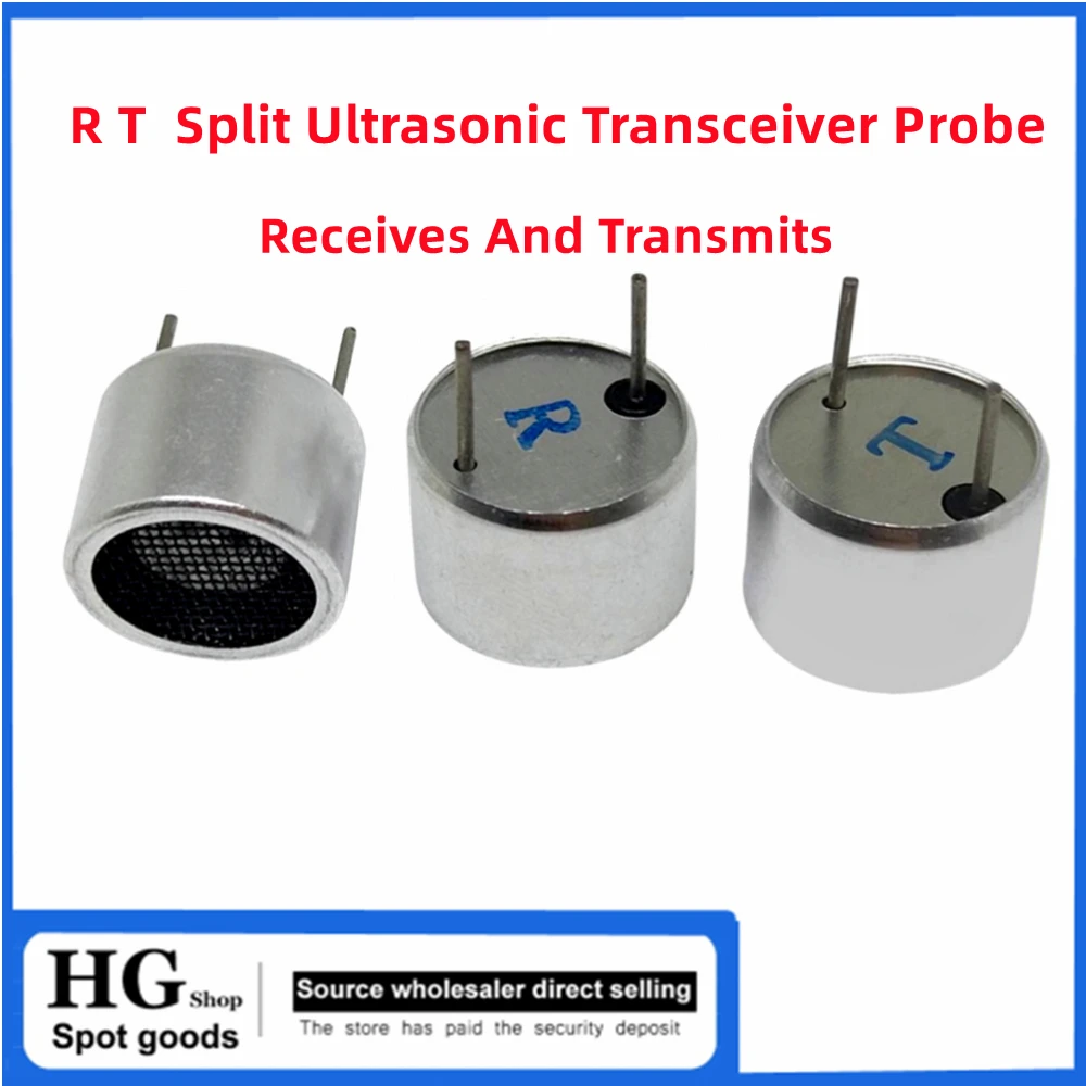 10PCS/Lot TCT40 10mm 40KHZ 10mm ultrasonic sensor probe 40KHz receiving and transmitting split black metal shell ranging TCT10
