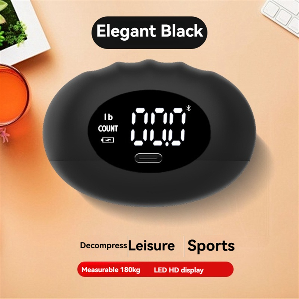 BAAU 握力テスター、デジタル握力トレーナー、最大 396 ポンドのハンドグリッパー強化装置、フィンガーグリップトレーニング用 B