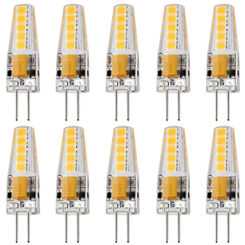 Bombilla LED G4 5W 12V/AC220V 2835 SMD 10led blanco cálido/frío ángulo de 360 grados luz de araña reemplazar lámpara halógena