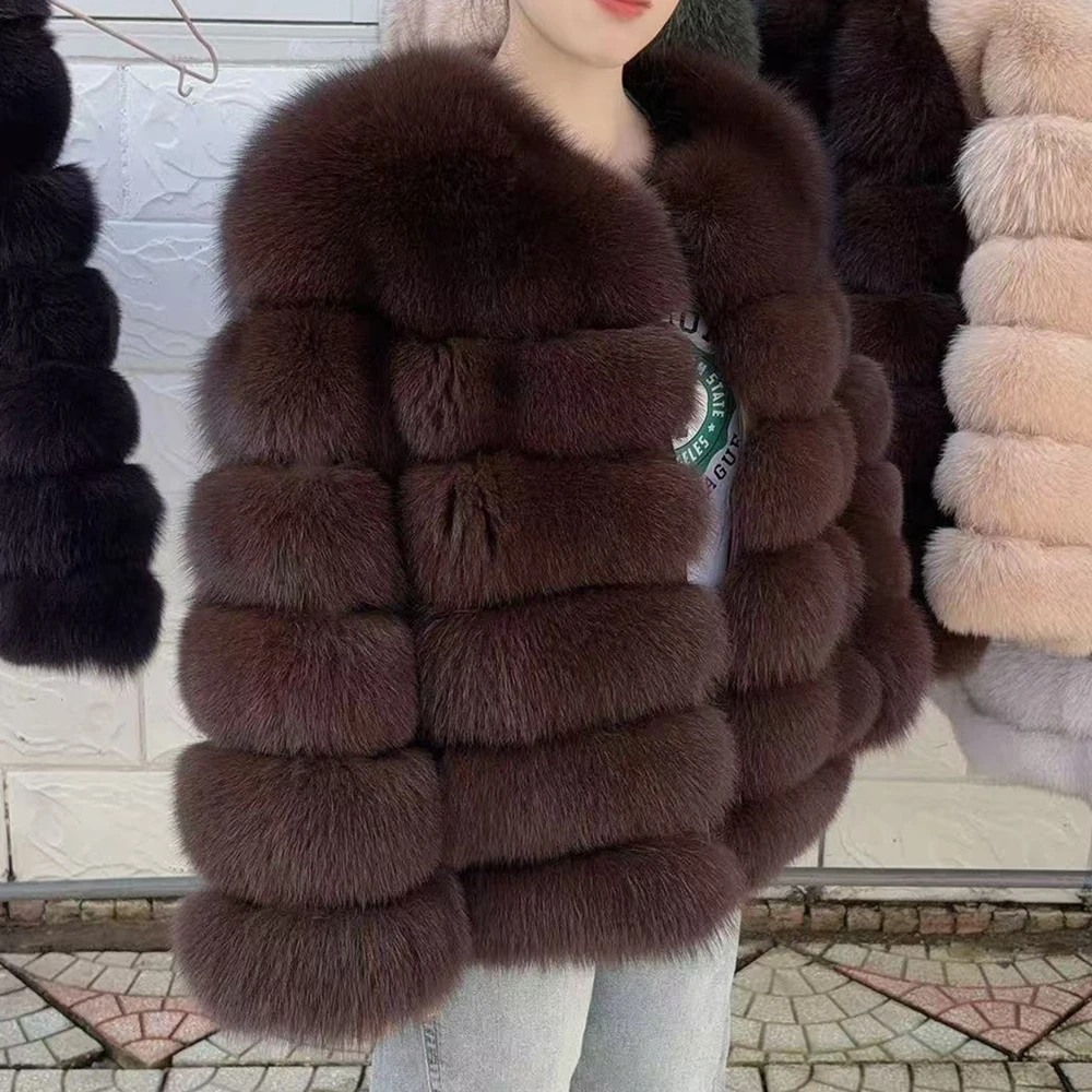 QUEENTINA 60 cm Fuchspelzmantel Echte Winterfrauen Neue Mode Pelzigen 2025 Leder Und Haut Weiß Natürlich Neu In Mäntel & Jacken
