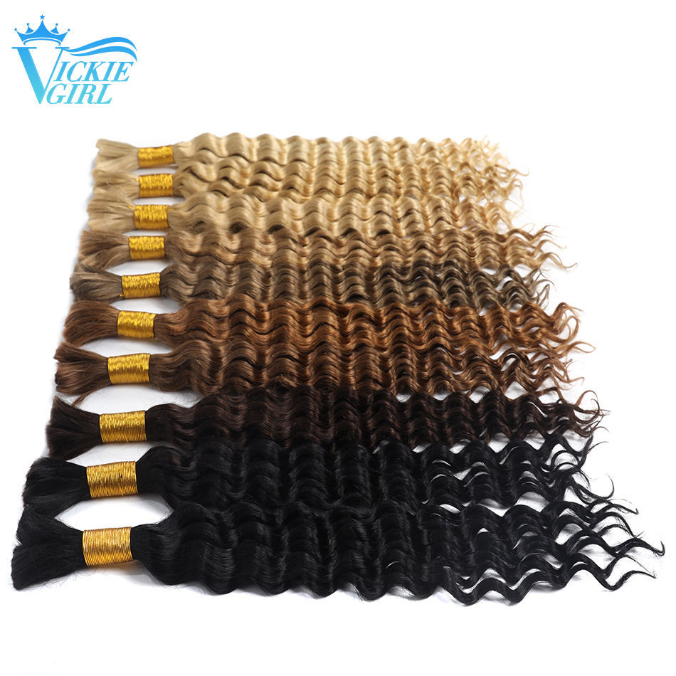 Deep Wave Bulk Hair Bundles 100 % Deep Wave Echthaar Bulk 16-28 Zoll No Weft Echthaarverlängerung 100 g