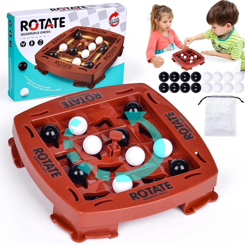 Logik-Schach-Track-Spiel, Lernspielzeug, Track-Schachspiel, vier in einer Reihe, lustiges Tisch-Puzzle-Brettspielset für 2 Spieler