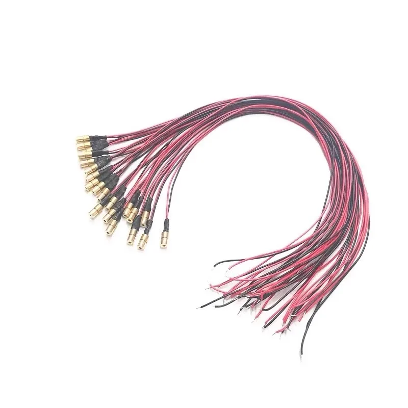 Módulo láser rojo de baja potencia, 1MW/5mW, 650nm de diámetro, 4mm, longitud focal ajustable, localizador de punto de cabeza láser roja
