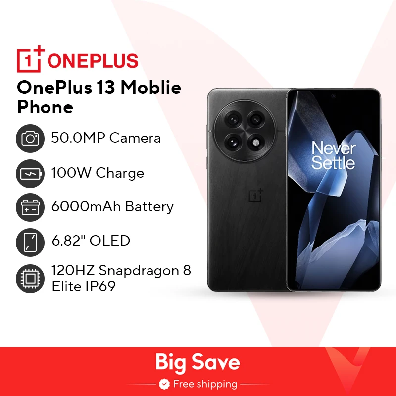 Chinese Version OnePlus 13 Snapdragon 8 Elite 6.82‘’ 120hz LTPO AMOLED Display ColorOS 15 6000mAh Battery 100W SUPERVOOC