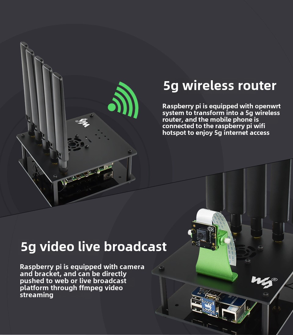 Raspberry Pi 5G/4G/3G 拡張ボード SIM8200EA-M2 Raspberry Pi 通信モジュール