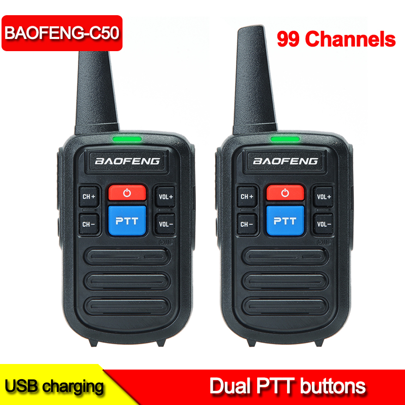 BF C50 Bộ Đàm Hàm Các Đài Phát Thanh 99 Kênh Vô Tuyến Bộ Đàm Baofeng Di Động 2 Chiều Người Truyền Đạt Đàm Bộ Thu Phát