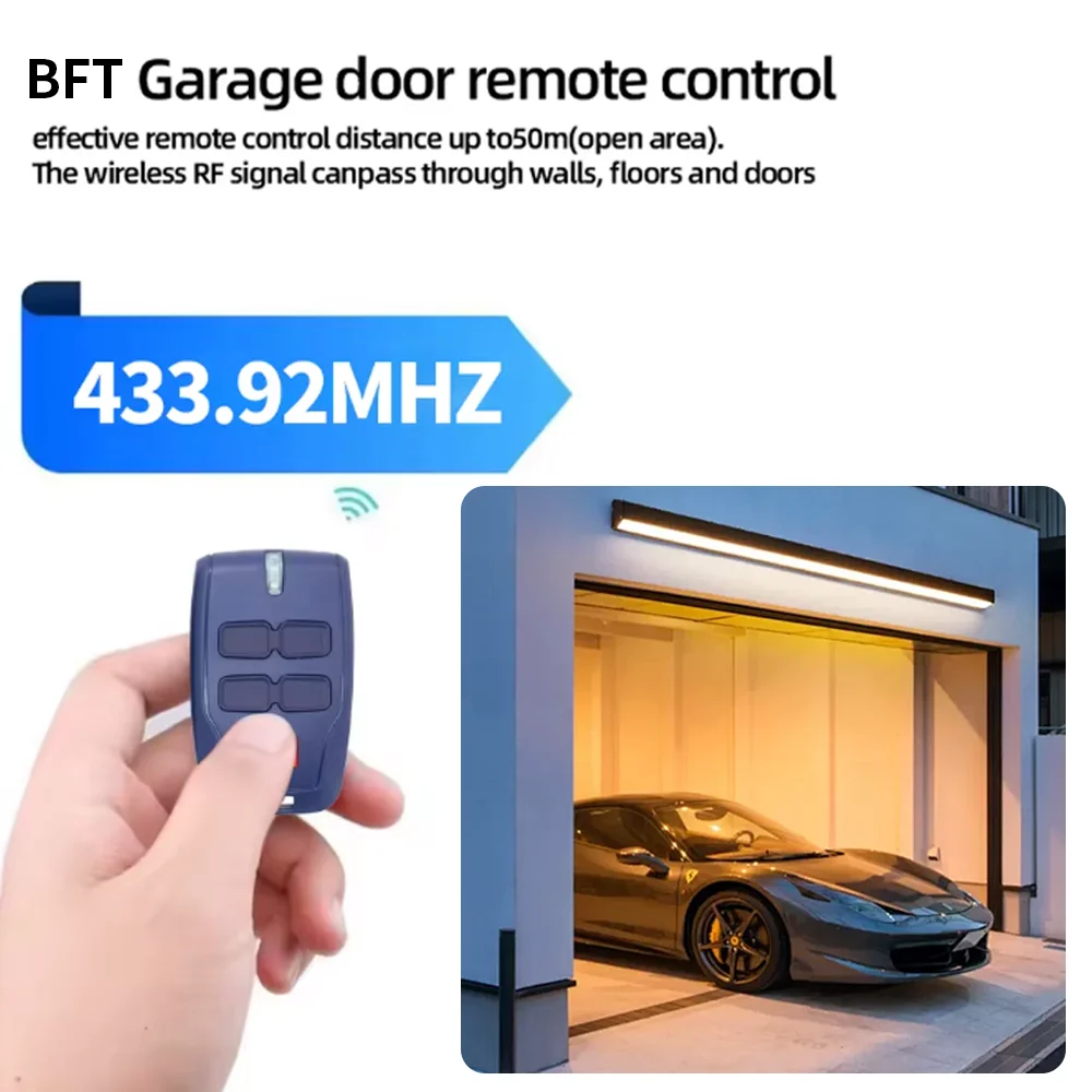 BFT Control remoto BFT B RCB02 RCB04 MITTO 2 4 KLEIO B RCA 02 04 TRC1 TRC2 TRC4 Control remoto para puerta de garaje 433,92 MHz