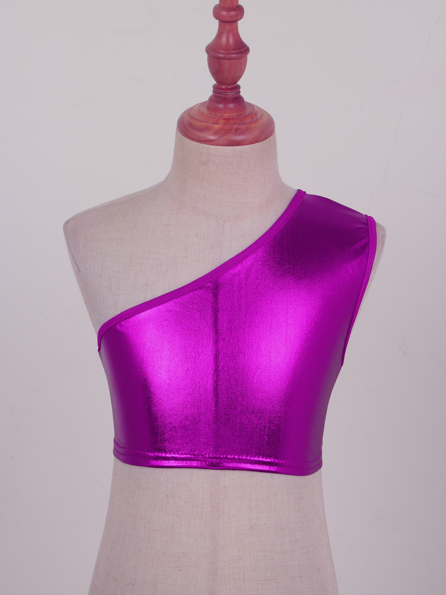 Kinder Mädchen Metallic Tank Tops Ärmellos Jazz Modern Dance Hip Hop Performance Kostüm Sport Crop Top Glänzende Crop Weste