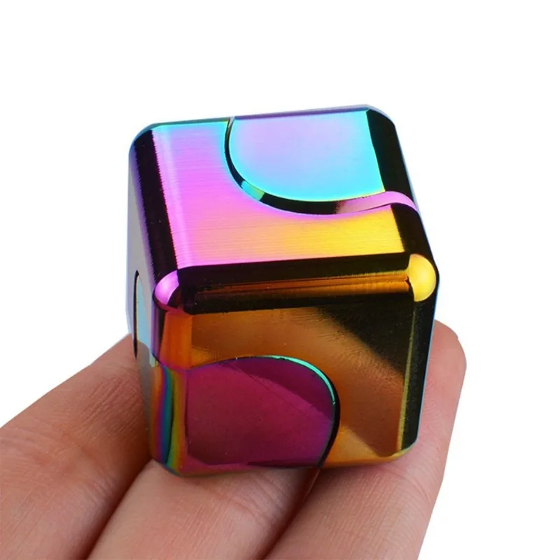 Fidget Spinner โลหะ Magic Cubes ปลายนิ้วของเล่นเดสก์ท็อปสแควร์ Spinning Tops เด็ก Gyro ผู้ใหญ่ความเครียดบรรเทาของขวัญสําหรับเด็ก