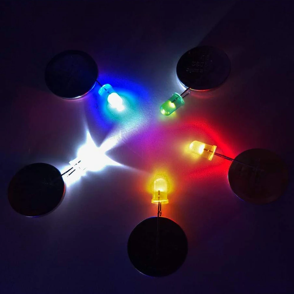 LAUBEI 100 ピース/ロット 3 ミリメートル 5 ミリメートル F3 F5 ラウンド LED 超高輝度白緑黄青白赤発光ダイオード Diy キット