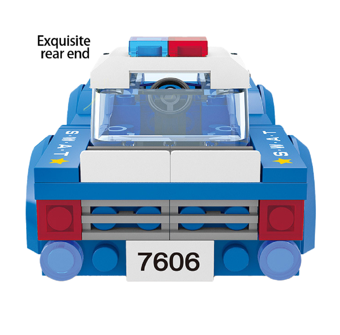 Diy bloco de construção carro da polícia brinquedo conjunto criativo educacional patrulha veículo para crianças diversão montagem puzzle playset